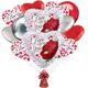 Premium Ruffle I Love You Foil Balloon Bouquet with Balloon Weight, 13pc